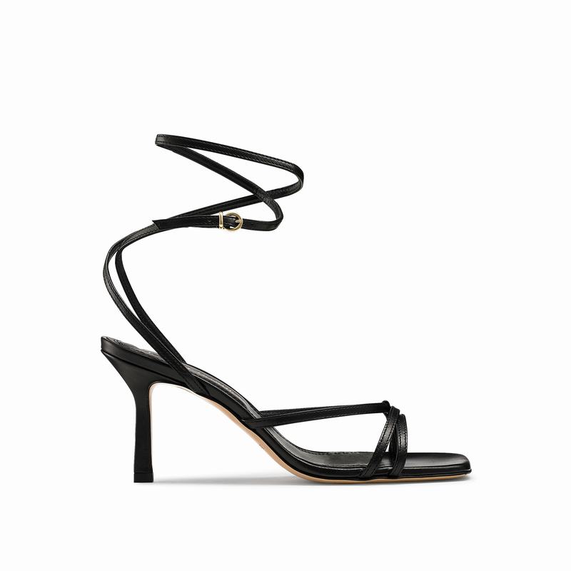 Russell & Bromley Martini Skinny Toe Post Sandals Womens Black [TXV261ER]